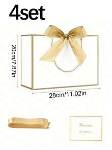 3pcs/4pcs/1pc/8pcs Minimalist Versatile Gift Bags With Handles, 11 Inch Size, Perfect For Birthday Party, Graduation Gift Wrapping, Girlfriend Gift Wrapping, Wedding Occasions, Gender Reveal Party And Party Favor Packaging - Multiple Styles/colors - View 12
