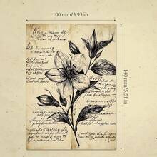 20 Stücke/Packung Vintage Blumen Dekoratives Scrapbooking Papier, DIY Bastelaufkleber & Notizen, Größe 3,93*5,51 Zoll, geeignet für Party, Geburtstag, Hochzeitsdekoration, Feiertagsgeschenkverpackungspapier, Verpackungsmaterial, handgefertigt, kreative DIY Kombinationskarten, schönes Sammelalbum Designpapier, Büro- und Lernmaterialien, Schulmaterialien, Schulanfang Saison. - 1 Set - Übersicht 3