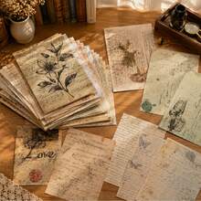 20 Stücke/Packung Vintage Blumen Dekoratives Scrapbooking Papier, DIY Bastelaufkleber & Notizen, Größe 3,93*5,51 Zoll, geeignet für Party, Geburtstag, Hochzeitsdekoration, Feiertagsgeschenkverpackungspapier, Verpackungsmaterial, handgefertigt, kreative DIY Kombinationskarten, schönes Sammelalbum Designpapier, Büro- und Lernmaterialien, Schulmaterialien, Schulanfang Saison. - 1 Set - Übersicht 1