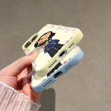 Funda para teléfono de TPU con coloridos personajes de dibujos animados, compatible con fundas para iPhone de Apple. Fabricada en TPU, ofrece protección contra golpes y caídas. Un regalo perfecto para amigos y familiares. - Amarillo - Ver 6