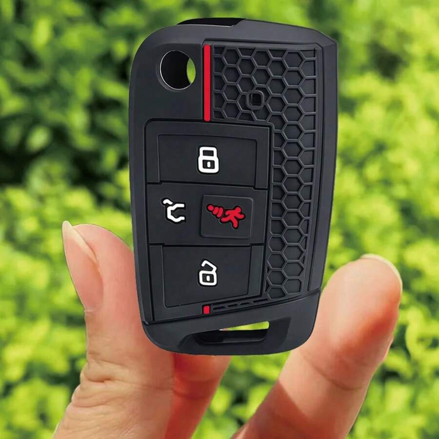 Remote Silicone Car Fob Key Cover Case For Golf GTI Alltrack Golf R Sportswagen Polo Tiguan Atlas E-Golf Jetta - A - View 1