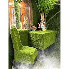 Tifaealis Light Green Artificial Moss Panel 1m X 1m (39.37" X 39.37"), Seamless Faux Moss Mat For DIY Green Walls, Photography Backdrops, Event Decoration, Home & Commercial Decor - 青檸色 - 查看 7