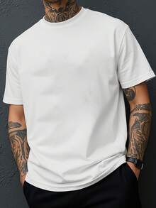 Men's Short-Sleeved T-Shirt, One Size Fits Most, With Bible Verse, John 3:16, Double-Sided Print, New Men's Crew Neck T-Shirt, Casual, Sporty, Modern Style - 黑色 - 查看 6