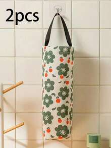 1pc Wall-Mounted Plastic Bag Dispenser Storage Rack, Garbage Bag/Storage Bag Holder, Kitchen Plastic Bag Organizer Hanging Bag, Multi-Functional Garbage Bag/Storage Bag, Floral & Fruit Pattern Wall-Mounted Versatile Garbage Bag Storage Hanging Bag, Suitable For Home, Kitchen, Summer Beach Party, Food, Camping, Storage, Room Decor, Kitchen Accessories - Multicolor - View 14