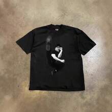 ¡Algodón puro de alto gramaje! Camiseta unisex de manga corta, holgada, para parejas, con estampado vintage de kung fu chino y Jackie Chan. Camisetas de lujo, tops, camisetas de moda. - Negro - Ver 2