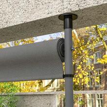 Vertical Awning/Balcony Blind 150 X 220-310cm With Crank, Weatherproof Balcony Privacy Screen Made Of Polyester In Dark Grey For Garden - 深灰色 - 查看 8