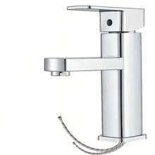High Rise Minimalist Basin Mixer Tap Modern  Single Lever Easy Install - 銀色 - 查看 8