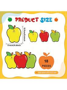 Cute Red Apple Stickers, Back To School Apple Decorations, Colorful Apple Shaped Cutouts For Bulletin Boards, Including Desk Name Labels, Colorful Apple Shaped Hollow Stickers, Suitable For Bulletin Boards, Perfect For Decorating Lockers, Lockers And Classrooms, Including Desk Name Labels - Apple - View 5