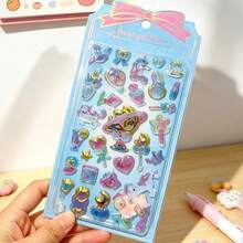 Kawaii 3D Puffy Stickers, Cute Animal & Food Foam Soft Stickers, Pastel Aesthetic Glitter Decals For Journal Scrapbooking Phone Case DIY Crafts, Kids Girls Stationery Gifts - Multicolor - View 15