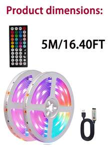 LED Light Strip, RGB Music Sync Color Changing Bluetooth LED Light Strip, With Smart APP Control Remote And Remote Control, Suitable For Room, Parts, Essentials, Atmosphere Decoration (100ft - 2 Rolls 50ft), Bedroom, TV, Room DIY (APP + Remote Control), Decorative Lighting Fixtures, Ambient Light Strip - White Plate - View 16