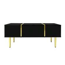 Mesa de centro moderna y sencilla lacada en blanco con 2 cajones. - Negro - Ver 11