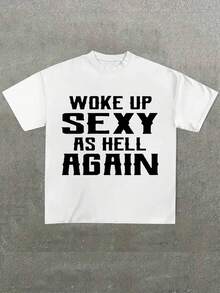 I Woke Up Sexy Again, Funny And Sarcastic T-Shirt For Women, 100% Cotton, 100 Days Of School, Summer T-Shirts For Women - 白色 - 查看 1