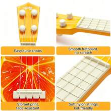 4-String Guitar Toy, Musical Instrument, Birthday Party Gift, Holiday Gift, Suitable For Beginners, Ukulele, Toy Instrument, Guitar Model, Mini Guitar For Beginner Hand Practice, Gift For Boys And Girls - Multicolor - View 7
