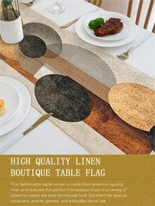 1pc,Bohemian Style Table Runner,Modern Living Room Dining Table Mat,Minimalist Style Rectangular Tablecloth,Dry Cleanable,Washable,Suitable For Kitchen Dining Table Party Wedding Decoration Vintage,Suitable For Entryway,Family Gathering,Coffee Table,Living Room - Multicolor - View 10