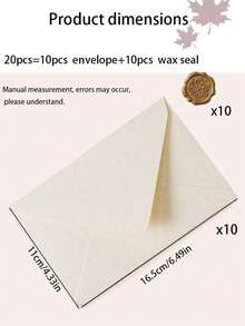 10/20pcs Minimalist Cashmere White Envelope Set, Includes Envelopes And Wax Seal Stamp Set, Minimalist Art Paper Invitation Cards, Postcard Envelopes, Suitable For Business Mailing Envelopes, Handwritten Greeting Envelopes - Milky White - View 10