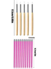 15pcs/11pcs/9pcs Nail Art Stamp Pen Set, Nail Art Stamp Includes Flower, Butterfly, Rose Nail Art Stamp Set, Freely Match Different Patterns To Create Personalized Nail Art, Durable And Resistant To Breakage Or Deformation. Paired With Silicone Nail Art Sculpting Pen, Nail Polish Carving Pen, Rubber Head Nail Brush, Suitable For Gel Nail Polish, Nail Art Stickers - Multicolor - View 2