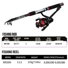 KecchKrezing 1.8m Telescopic Fishing Rod Set, Portable Fishing Rod With Rotating Reel, Hooks, Lures And Fishing Line, Collapses To 43cm, Suitable For Beginner Fishing - Silver - View 4