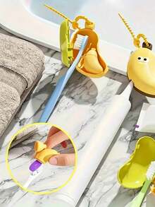 Cute Banana Shaped Toothbrush Holder With Dust Cover, Portable Home And Travel Toothpaste Storage Box, Odorless Ergonomic Oral Care Storage Box, Yellow - Multicolor - View 5