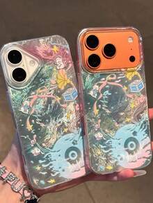 1pc Summer Music Party Phone Cover, Dotted Bow Shiny Phone Case, Compatible With Apple 17promax/16/15/14/13/12/11 Series Phones, Suitable As A Holiday Gift For Yourself, Family, Friends, Or Classmates, This Product Does Not Include A Lanyard - Blue Music Evening - View 3