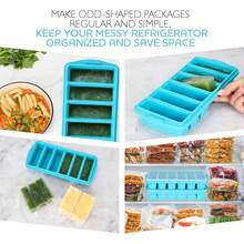 1/2 Cup Silicone Freezer Tray With Lid - Silicone Freezer Molds 2-Pack Meal Prep & Freezing Of Various Sauces And Other Dishes, Makes 12 1/2 Cup Portions Cubes,Oven And Dishwasher - 紅色 - 查看 12