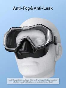 Snorkel Mask With Nose Cover, 3-Window Wide Angle High Definition Anti-Fog Anti-Leak Diving Swimming Mask - Multicolor - View 6
