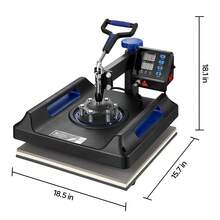 8-In-1 Heat Press Machine, 380 X 380 Mm Heat Press, Digital Control, Multifunction, For T-Shirts, Caps, Mugs, Plates, Blue - 查看 11
