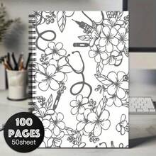 1pc Stethoscope Pattern Medical Spiral Notebook, Suitable For Nurses - Gift For Future Doctors And Medical Students - B - View 6