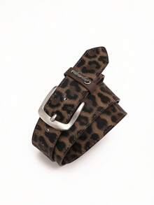 1pc Classic Buckle PU Leather Leopard Print Women's Belt, Suitable For Jeans - BH1158 - View 10