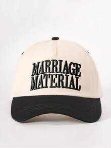 1頂男士刺繡 MARRIAGE MATERIAL 拼色棒球帽，個性化字母與鹿刺繡，街頭風5片式帽子，戶外防曬休閒帽，適合春/秋季旅行、海灘度假 - 彩色 - 查看 13