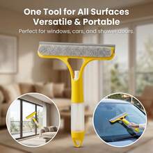 Three In One Window Cleaning Kit, Including Heavy-Duty Glass Scraper And Short Handle Professional Tools, Equipped With Wipers, Scrubbing Pads And Water Spray Guns, Suitable For Cleaning Tools On Windows, Glass Mirrors, Shower Doors And Tiles - 1pcs - View 4