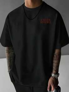 Summon Service Mark Gospel 10:45 Camiseta de moda para hombre con estampado de doble cara, adecuada para uso diario casual en casa y actividades de fitness al aire libre, un top de estilo po - Negro - Ver 2