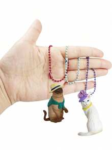 110pcs/Set Multi-Color Bead Keychains, Includes Metal Chains And Connectors, DIY Jewelry Making Accessories, Suitable For Decoration And Labeling - Multicolor - View 5