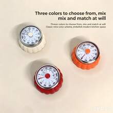 Temporizador de cocina mecánico de acero inoxidable con respaldo magnético, cuenta regresiva precisa sin batería, perfecto para cocinar en casa - Naranja - Ver 10