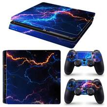 1 Set Printed Pattern Skin Stickers Compatible With PS4 Slim Game Console, Waterproof Scratch-Resistant Personalized Decorative Protective Film For Controller - View 10