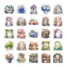 56 Stücke transparente Cottage-Garten PET-Aufkleber – vielseitige klare Aufkleber für Scrapbooking, Journaling, Kartenherstellung & DIY-Basteln | verträumte Anime-Blumenhof-Designs für Schreibwarenliebhaber | leicht abzuziehende Aufkleber für Planer - Frisch und sauber - Übersicht 8