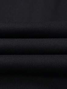 Men's Black Side Stripe Track Pants, Drawstring Waist, Soft Fabric, Relaxed Fit, Retro Sporty Look For Daily Wear, Outings & Casual Athletic Use - Black - View 5