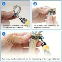 20/60pcs Adjustable Soft Tube Clamps, 201 Stainless Steel, Double Ears With Fasteners, DIY Air Duct Clip Set, Rust Resistant - Stainless Steel - View 7