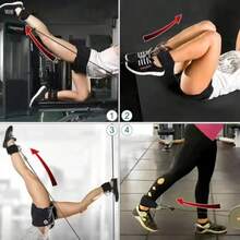 Ankle Straps With Double D-Ring For Gym Workouts Glutes Legs Strength Training Fitness Pink Black Nylon Weight Equipment Weighted Belt Support Sports Safety Abductors - Black - View 7