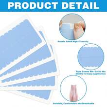 120pcs Hair Extension Tape Strips, Double-Sided, Pre-Cut, Waterproof Sweat Resistant, Invisible Adhesive For Toupees And Wigs - View 2