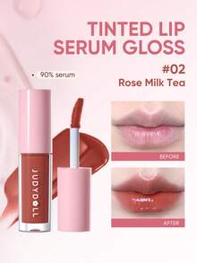 JUDYDOLL GLAZED LIP GLOSS Lip Gloss Berwarna Melembapkan Menyamarkan Garis Bibir Cocok untuk Perjalanan Sehari-hari Serbaguna Tahan Lama Berpigmen Dasar untuk Melapisi Makeup - 02 Teh Susu Mawar - View 1