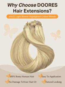 DOORES 9PCS Clip In Hair Extensions Straight Real Human Hair Natural Virgin Human Hair Extensions Double Weft Clip Ins Invisible & Soft Mini Hair Pieces For Thinning Hairs For Women - S16/22A - View 4
