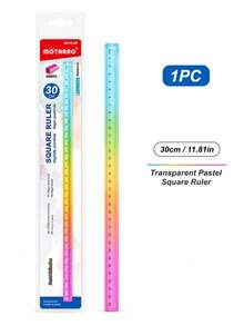 1 pieza Cubo de regla colorido, herramienta de dibujo y medición geométrica de plástico para estudiantes, aprendizaje de matemáticas y artículos de papelería escolar - Regla de color - Ver 9