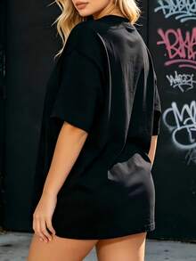 2026 blusas para mujer Camiseta de la bandera italiana para mujer - Camiseta de manga corta de cuello redondo, suave y de primera calidad de 180 g con diseño tricolor de Italia| Casual itali - Negro - Ver 2