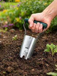 1 Set Of Essential Gardening Tools: Transplanter, Seeder, Hole Puncher, And Handheld Bulb Planter For Planting Vegetables, Flowers, Seeds, And Bulbs - Seeder - View 1