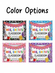 1pc Custom Composition Classroom Banner, Custom Text,Classroom Decor, Welcome Teachers Name Classroom Banner, Teacher Appreciation Gifts, Custom Classroom Tapestry - Multicolor - View 6