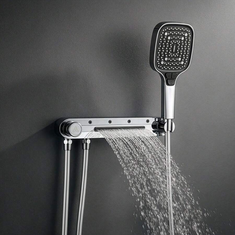 High-Pressure 3-In-1 Wall-Mounted & Handheld Shower System - 3 Spray Modes (Rain, Massage, Pulse) - Silver - View 1