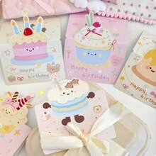 10/20pcs New Cartoon Cute Animal Foldable Greeting Cards And Message Cards Set - View 3