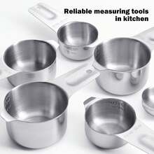 Measuring Cups, Stainless Steel Measuring Cups With A Storage Bag For Cooking & Baking, Dishwasher ,Includes 7 Measuring Cups (1/8 Cup, 1/4 Cup, 1/3 Cup, 1/2 Cup, 2/3 Cup, 3/4 Cup, 1 Cup). From Baking And Seasoning To Savory Dishes - 7pcs - Big Ears - View 7
