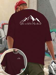Camiseta de Manga Corta para Hombre, Estilo Hardcore, con Estampado de Doble Cara, para Exploración de Montañas y Actividades al Aire Libre - Negro - Ver 9