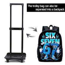 4pcs Rolling Backpack, Creative Print Backpack, Crossbody Bag, Shoulder Bag - For Image Effect Only, Not Shiny Glowing Effect - 彩色 - 查看 5